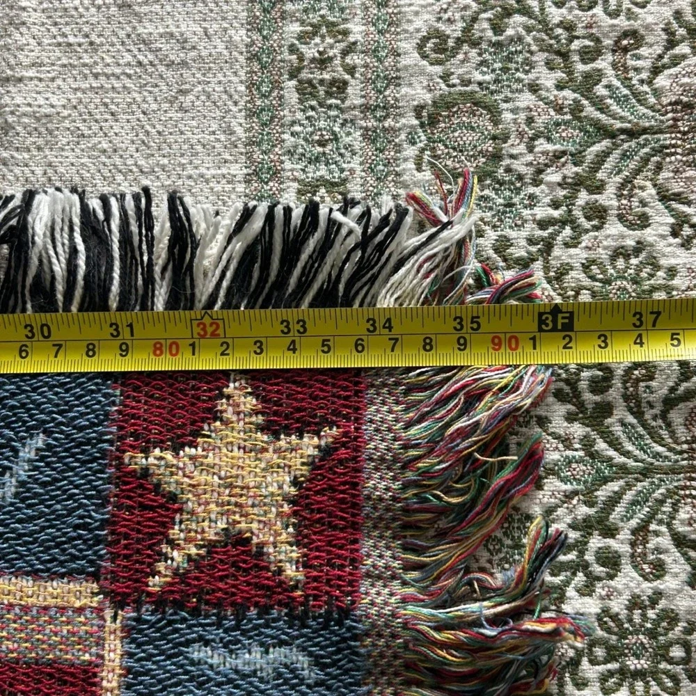 Woven Tapestry Throw Kids Blue Jesus‎ Loves Me Prayer Vintage Cottagecore